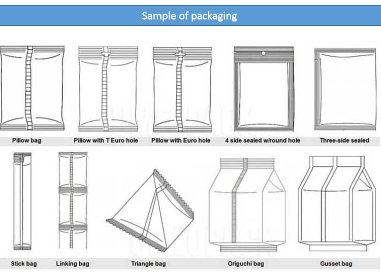 sample of packaging